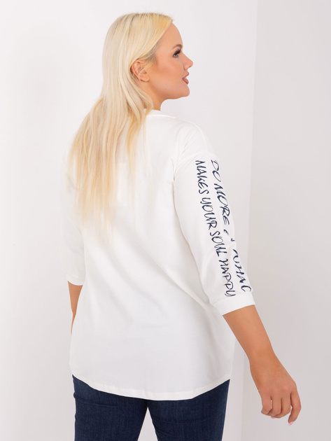 Hurt Ecru bawełniana bluzka plus size z napisami