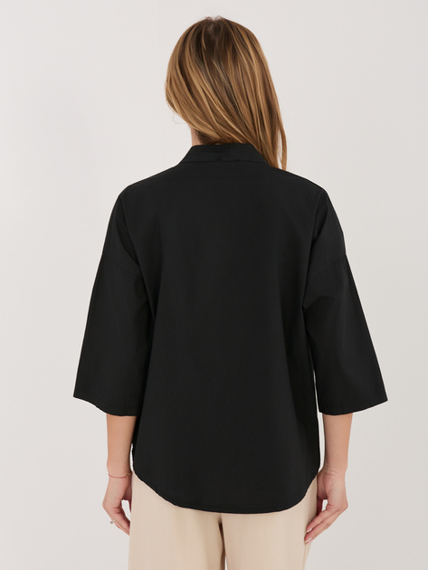 Czarna rozpinana koszula ze stójką