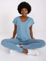 Brudnoniebieski t-shirt damski Arlette