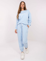 Jasnoniebieski bawełniany komplet ze spodniami 