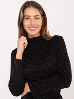 Czarna elegancka bluzka z dżetami RUE PARIS 