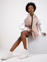 Ciemnobeżowo-biała bluza bomberka Porto RUE PARIS