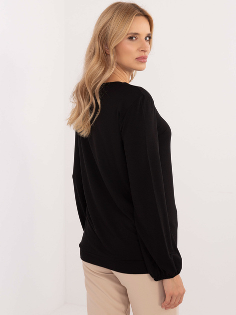 Hurt Czarna bluzka longsleeve z okrągłym dekoltem