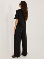 Czarne dresowe spodnie wide leg od kompletu