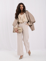 Beige elegantní blůza s volánem RUE PARIS.