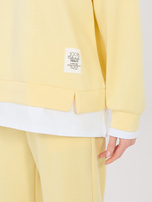Pastelowy żółty komplet z dwuwarstwową bluzą RUE PARIS 