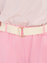 Różowe damskie spodnie straight leg z kieszeniami 