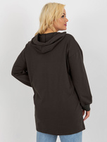 Hurt Khaki dłuższa bluza plus size z suwakiem u góry