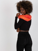 Żółto-koralowa chusta komin z nadrukiem