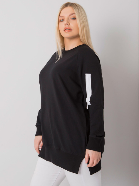 Czarna tunika dresowa plus size Parma