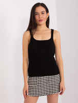 Hurt Czarny dzianinowy komplet z bufiastym rękawem