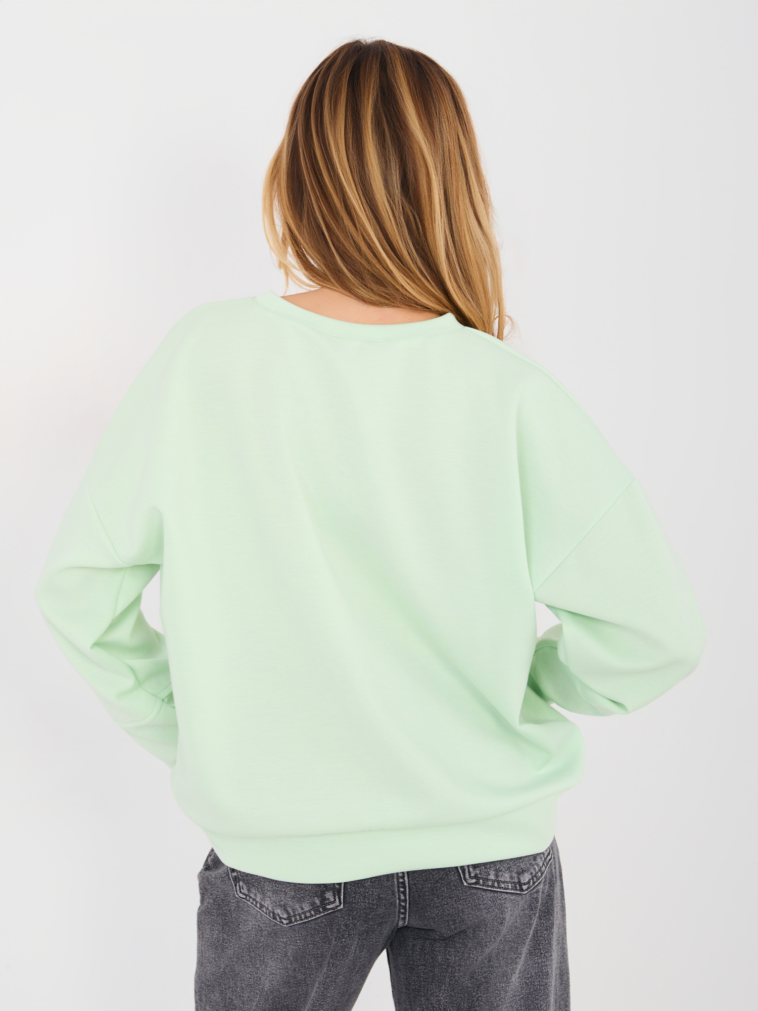 Pastelowa zielona dresowa bluza oversize RUE PARIS  