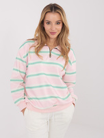 Jasnoróżowa damska bluza z kołnierzykiem