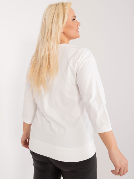 Hurt Ecru bluzka plus size z ozdobnym napisem