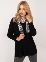 Hurt Czarny damski sweter oversize z błyszczącą nitką