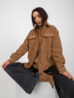 Hurt Camelowa sztruksowa koszula wierzchnia na guziki