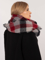 Hurtownia Czerwono-czarny damski komin w kratę
