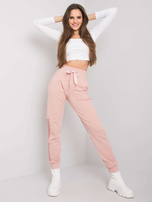 Brudnoróżowe bawełniane spodnie dresowe Susan 