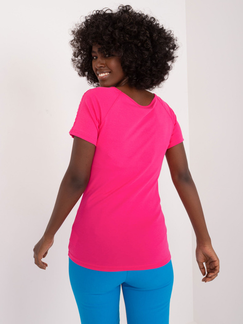 Hurt Ciemnoróżowa bluzka z koronką i aplikacją