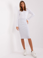 Hurt Jasnoszara melanżowa midi spódnica dzianinowa