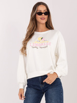 Ecru damska bluza oversize z wiskozy RUE PARIS 