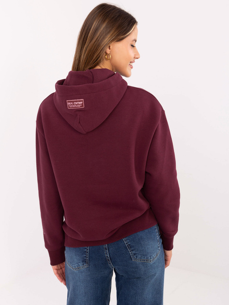 Burgundowa damska bluza z kapturem SUBLEVEL