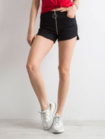 Czarne szorty z suwakiem