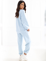 Jasnoniebieski komplet ze spodniami typu jogger RUE PARIS 