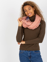 Hurt Jasnoróżowa damska chusta komin z nadrukiem 