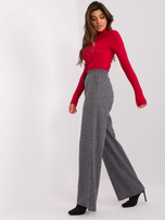 Hurt Szaro-czarne spodnie dzianinowe z szerokimi nogawkami