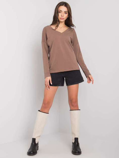 Brązowa damska bluzka z długim rękawem Libourne RUE PARIS