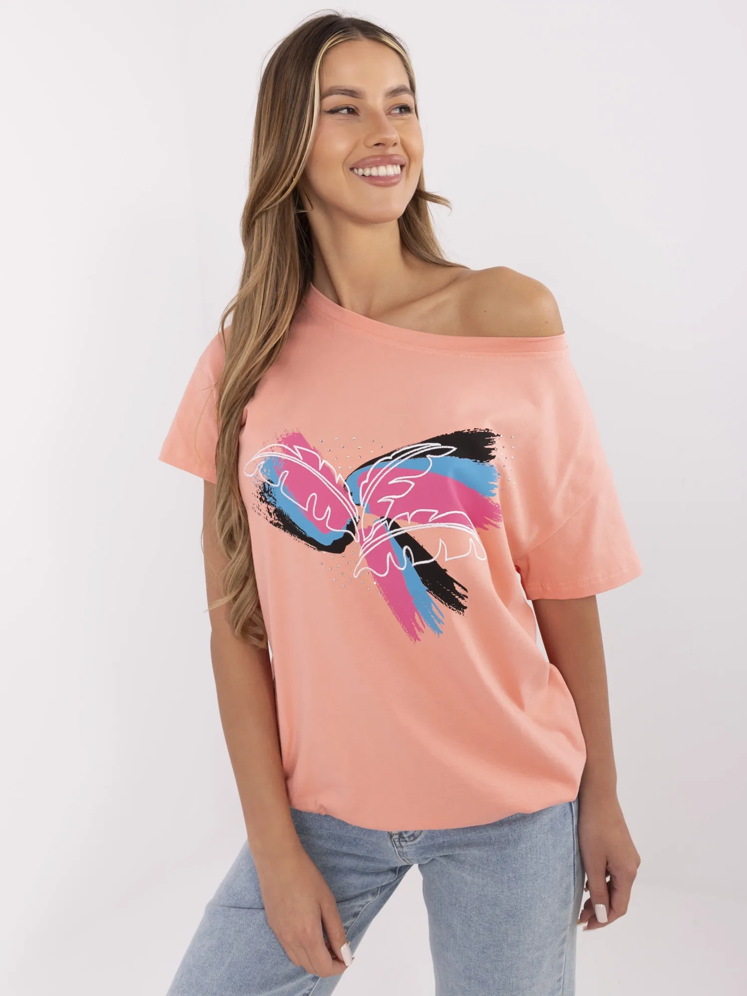 T-shirt koralowy