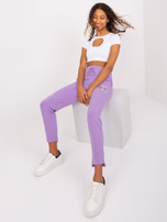 Hurt Fioletowe damskie spodnie dresowe z wiązaniem