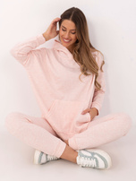 Hurt Jasnoróżowy melanżowy komplet basic z bluzą oversize