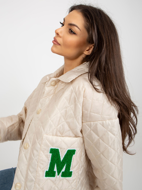 Hurt Jasnobeżowa przejściowa kurtka pikowana z kołnierzem