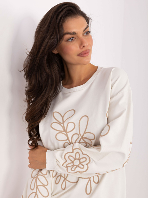 Ecru bawełniana bluza bez kaptura