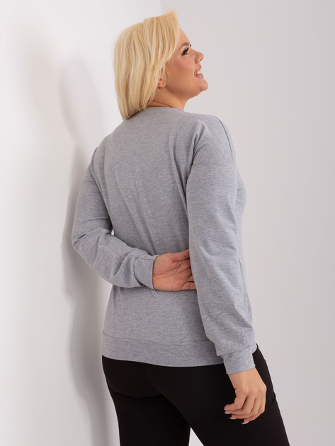 Hurt Szara melanżowa bluzka plus size z dekoltem V