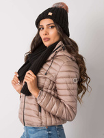 Czarny komplet zimowy z czapką i szalikiem Rubby RUE PARIS