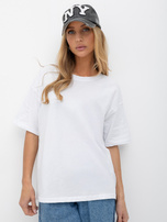 Biały damski t-shirt basic z bawełny