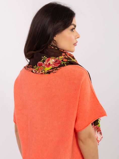 Hurt Ciemnobrązowa chusta z błyszczącą nitką