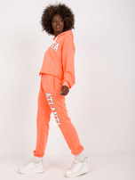 Fluo pomarańczowy komplet dresowy ze spodniami 