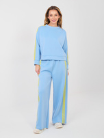 Jasnoniebieski casualowy komplet ze spodniami RUE PARIS 