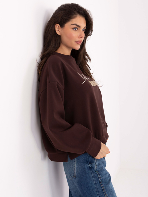 Ciemnobrązowa bluza oversize z napisem