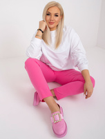 Biała dresowa bluza plus size bez kaptura Harmony