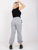 Grey melange sweatpants plus size with banni pockets 