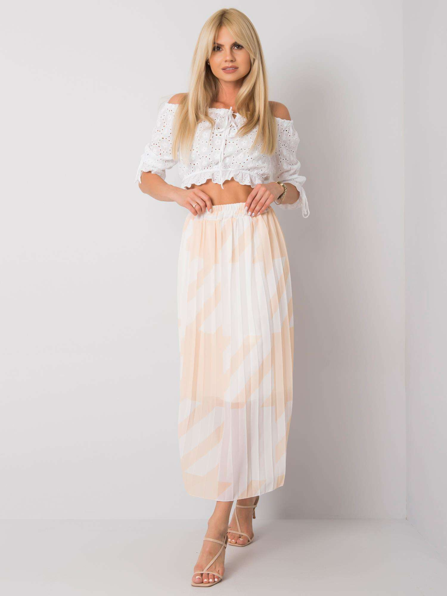 Beige Pleated Maxi Skirt Isidora