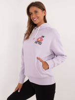 Hurt Liliowa bluza z nadrukiem i kieszeniami SUBLEVEL