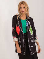 Hurt Czarna marynarka oversize z nadrukiem