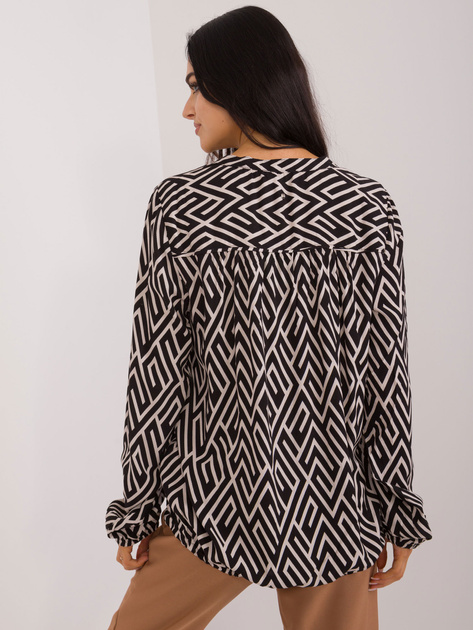 Hurt Czarna wiskozowa bluzka we wzory SUBLEVEL