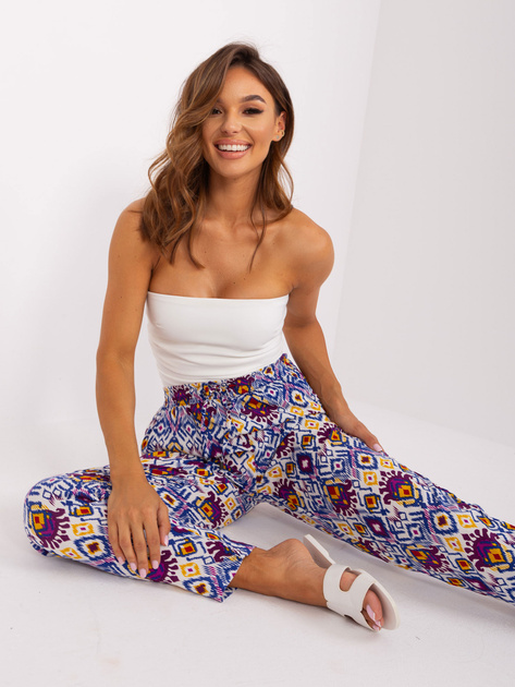 Hurt Fioletowe wiskozowe spodnie z materiału SUBLEVEL